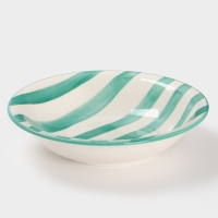 Тарелка глубокая Доляна "Райе" 21см, 21х5, цвет зеленый