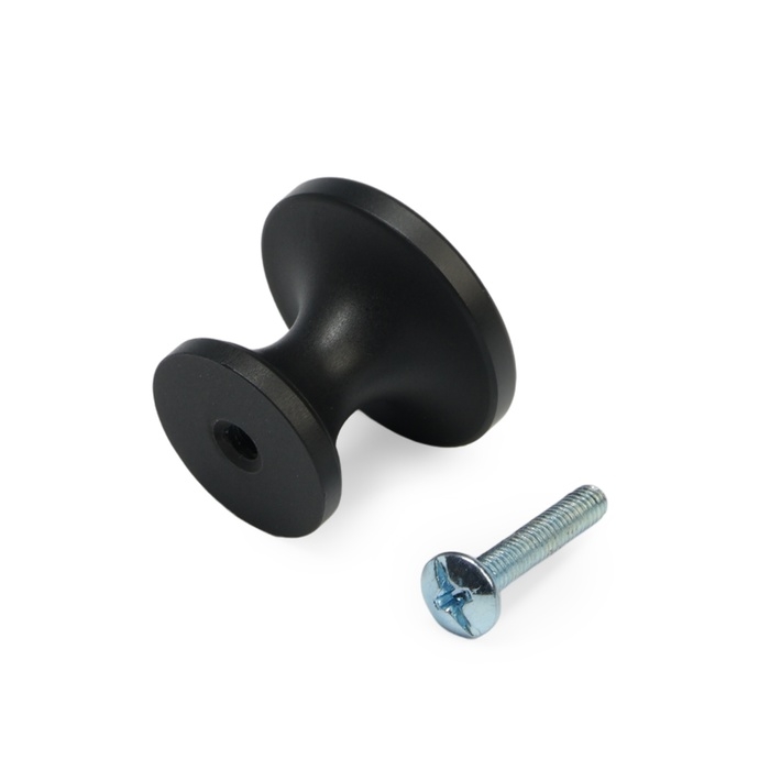 Ручка-кнопка CAPPIO RK148, d=30 мм, цвет черный, 8 шт.