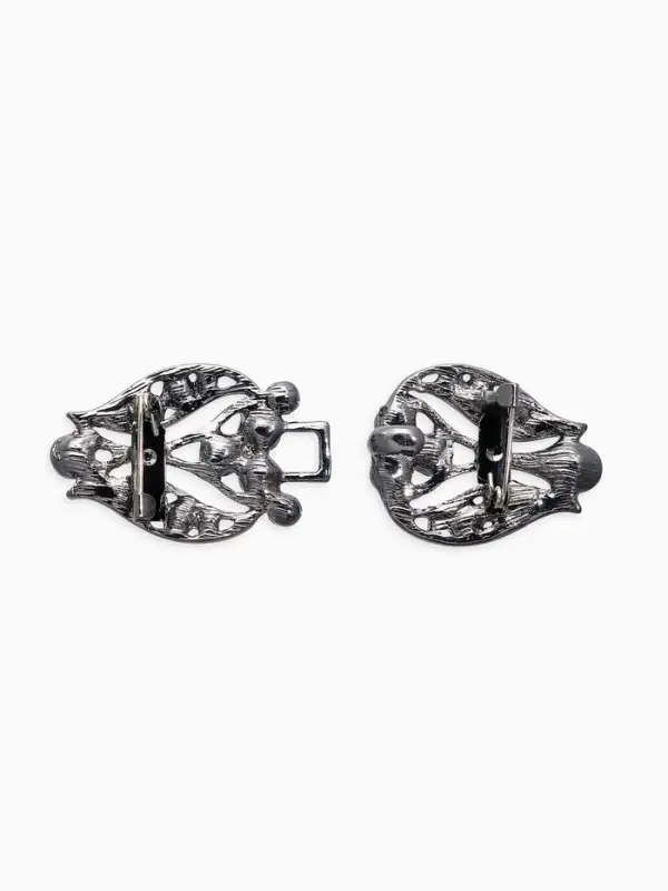 Зажим для кардигана "Ажур", бутон, цвет серо-белый в сером