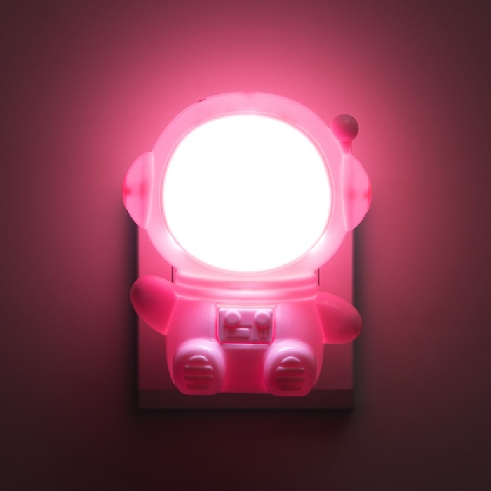 Ночник &laquo;Приветливый космонавт&raquo; 1Вт LED 4000-6000К Розовый 10х9х11,5см