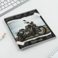 Тетрадь в клетку, 48 л., А5, на скрепке, блок №2 &laquo;Мотоцикл&raquo; МИКС