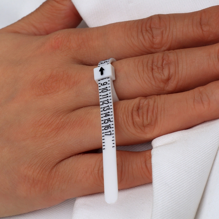 Набор для измерения размера кольца &laquo;Кольцемер-лента, лист&raquo; , 11,5&times;0,8&times;0,8 см, цвет белый