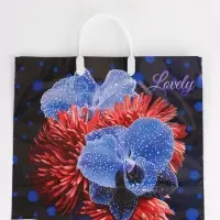 Пакет "Цветочная фантазия, полиэтиленовый, пластиковая ручка 37х35 см 90 мкм 10958