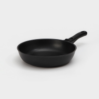 Сковорода &laquo;Традиция&raquo;, d=26 см, стеклянная крышка, съёмная ручка, антипригарное покрытие, цвет чёрный