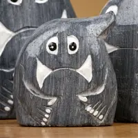 Набор сувенирный "Привидения" дерево H 12, 9, 7 см, цв. серый