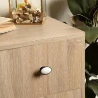 Ручка-кнопка ТУНДРА РК023BL LIGHT, чёрная с белой вставкой