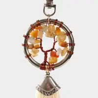 Брелок ловец снов "Великое древо" 19 см, цв. бежевый