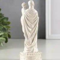 Фигура гипс "Дева Мария с младенцем", 14х5 см, перламутр