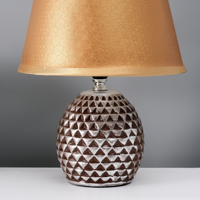 Настольная лампа с абажуром RISALUX &laquo;Джейн&raquo;, Е14, 40 Вт, коричневый, 22.5&times;22.5&times;31.5 см