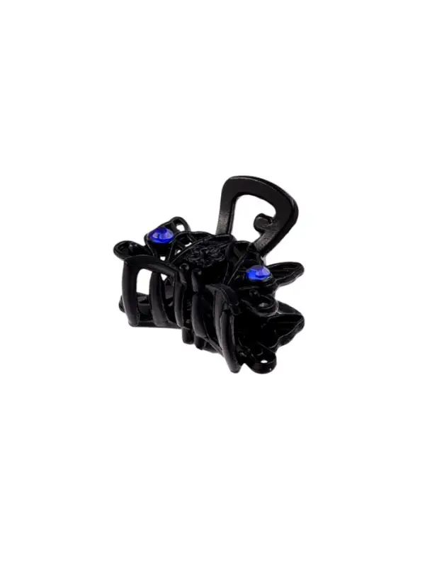 Крабик для волос &laquo;Чёрный с камешками&raquo;, 2.5 см, чёрный
