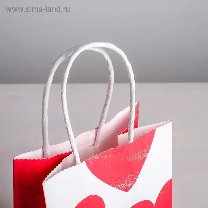 Пакет подарочный крафт, упаковка, With LOVE, 12 х 21 х 9 см