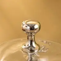 Тортовница со стеклянной крышкой "Олени" 23х23х20 см, алюминий