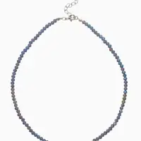Чокер из бисера &laquo;Хрусталь&raquo;, серый в серебре, 37 см + 5 см доп, цепочка