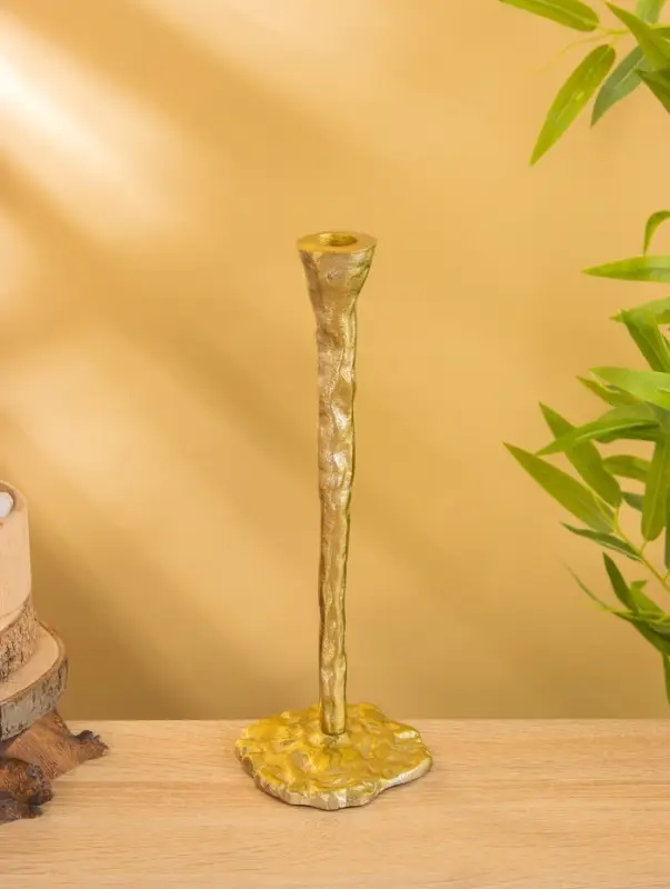 Подсвечник "Капель" алюминий 30 см, цв. золото