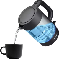 Чайник HYK-G7707 1,7л 2200Вт графит (стекло)