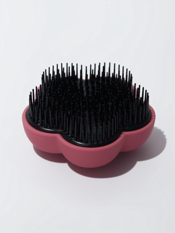 Расчёска массажная &laquo;Цветок&raquo;, 8.5&times;4 см, розовая