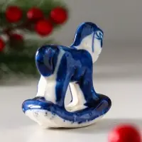 Сувенир "Конь-качалка", 5х5 см, гжель