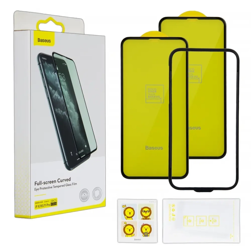 Защитное стекло iPh 11 Pro 0.33mm Full-screen Curved Surface Eye Protective Baseus черное