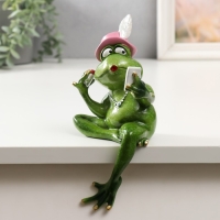 Сувенир полистоун лак на полку "Лягуха - модница" 21х10х6,5 см