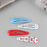 Невидимка для волос "Флора" (набор 8 шт) сердца круги, 5 см, микс