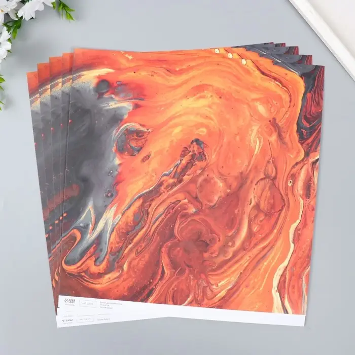 Бумага для скрапбукинга "Поток лавы" плотность 180 гр 30,5х32 см