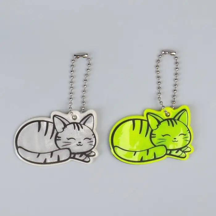 Светоотражающий элемент &laquo;Кошечка&raquo;, двусторонний, 5.5&times;3.7 см, МИКС