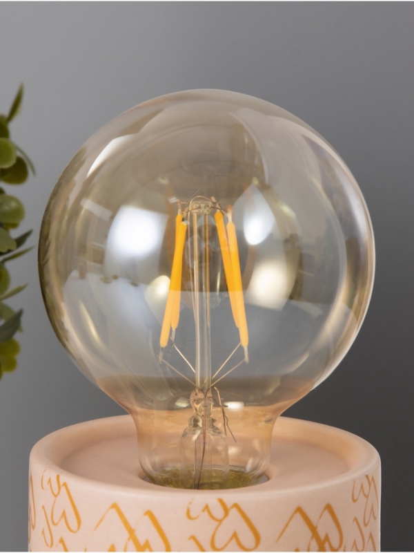 Светильник "Цилиндр" малые сердца LED 2хАА 8,5х8,5х17см