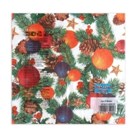 Новый год. Салфетки бумажные New Line Design &laquo;Шишки-шарики&raquo;, 33х33 см, 3 слоя