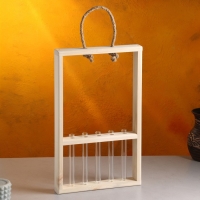 Кашпо деревянное 26&times;5&times;40 см с 5 колбами 15 см "Рамка Экстра Слим", ручка Дарим Красиво