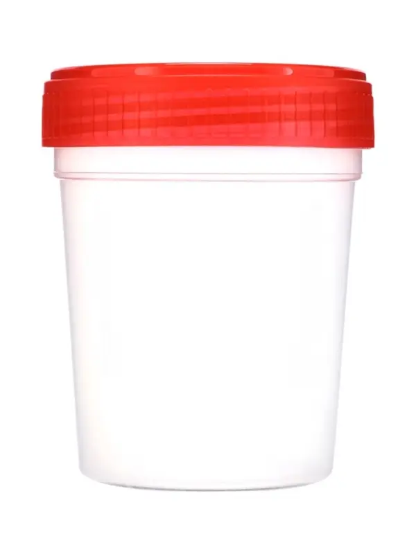 Контейнер для биоматериалов 120 мл, завинчивающаяся крышка, матовое окно, индивидуальная упаковка