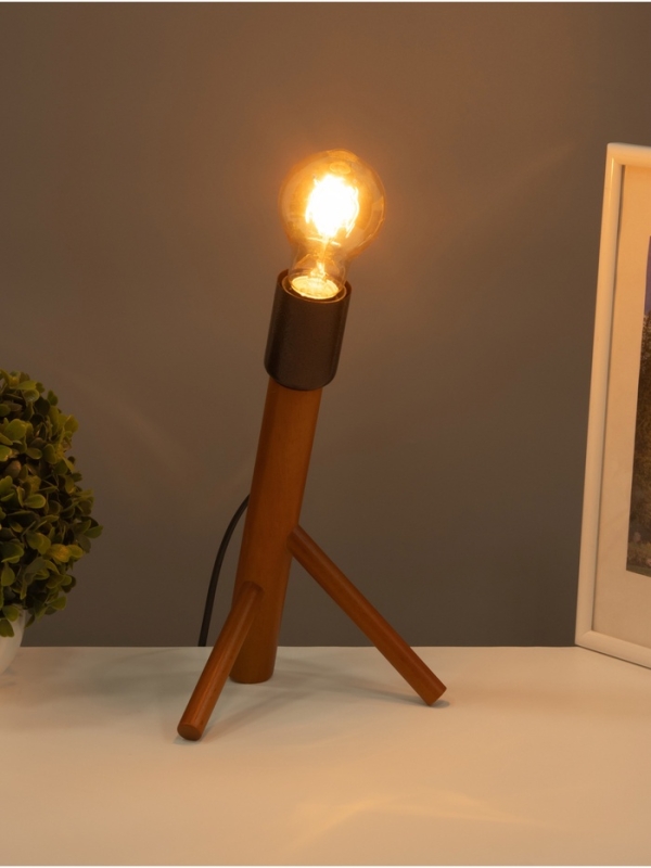 Лампа настольная BayerLux ЭКО "Рокет" 1х40Вт Е27 коричневый 15х17х26см