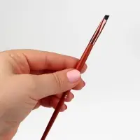 Кисть для макияжа Brush WOOD, скошенная, 16(&plusmn;1) см, коричневый/золотистый