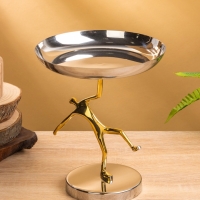 Чаша "Человек" 17х17х20 см, нержавеющая сталь, латунь, цв. серебро