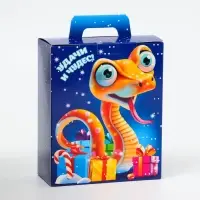 Подарочная коробка Новогодняя Презент &laquo;Диско&raquo; с анимацией, для сладких подарков, 15.5&times;7&times;19 см