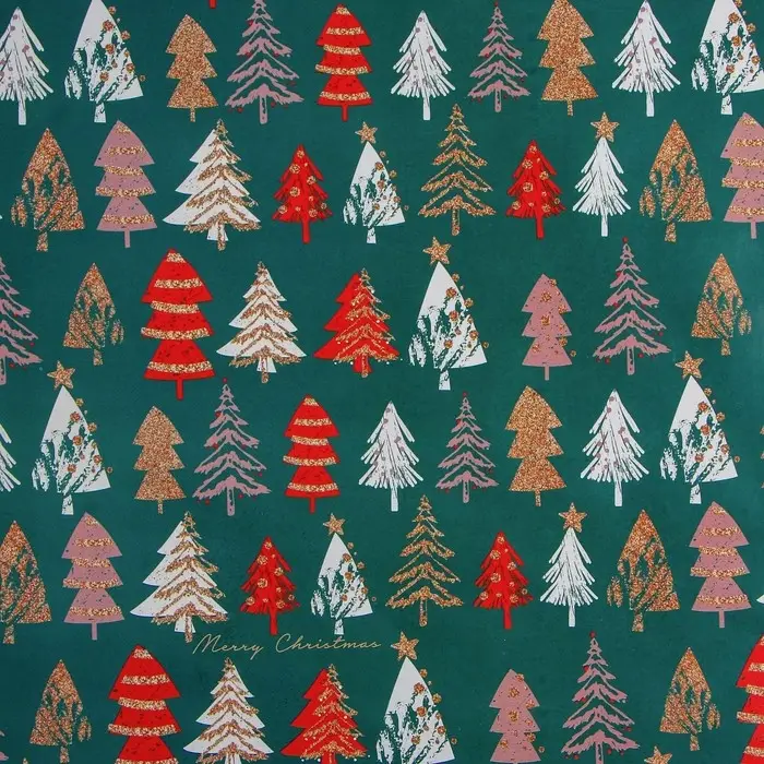 Упаковочная бумага на новый год &laquo;Ёлочки&raquo;, 70 х 100 см, глянцевая