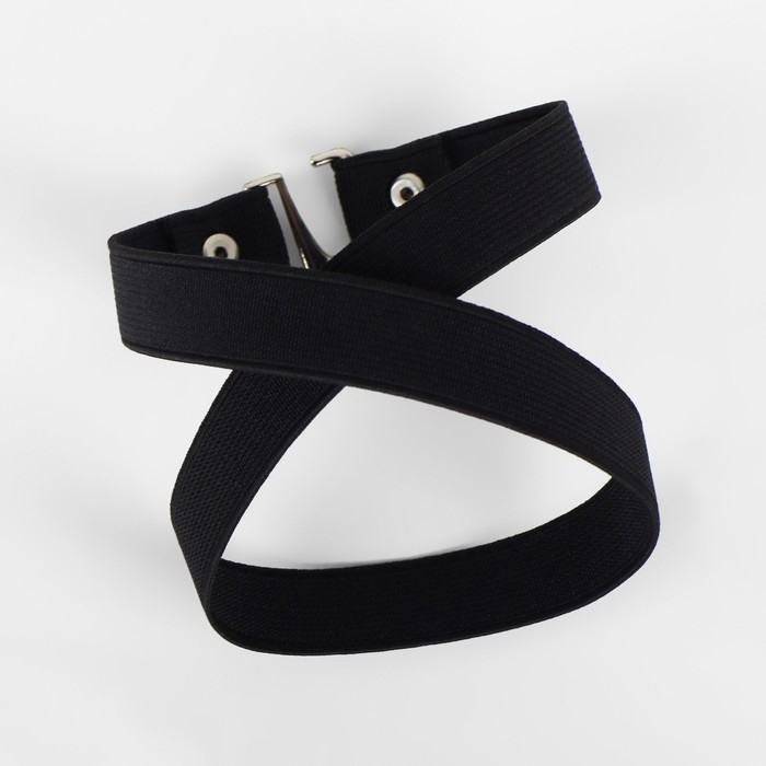 Ремешок для обуви, текстильный, 43 &plusmn; 0,5 см, 15 мм, 2 шт, цвет чёрный