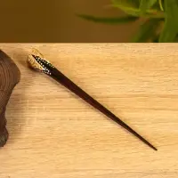 Заколка для волос "Спираль" дерево Албезия, 17 см, цв. коричневый