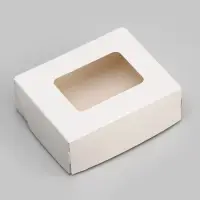 Контейнер на вынос, с окном, белый, 10&times;8&times;3.5 см