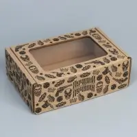 Коробка подарочная сборная с окном, упаковка, &laquo;Лучший из лучших&raquo;, бурый, 24 х 8 х 16 см