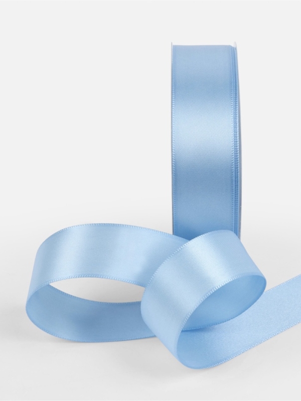 Лента атласная двухсторонняя №332 25мм*25&plusmn;1м небесно-голубой TR