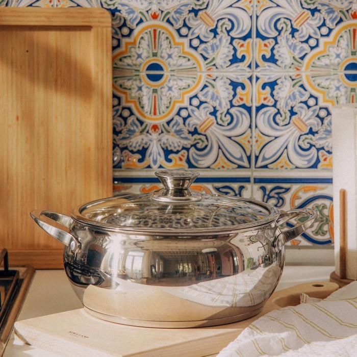 Кастрюля из нержавеющей стали SL Home &laquo;Олла&raquo;, 5,2 л, d=24 см, h=11,5 см, с крышкой, капсульное дно, индукция