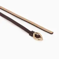 Ремень жен 01-01-01-07, Июнь2514, 1*0,3*110 см, без винта, пряж золото, затяж, корич