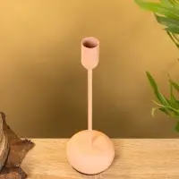 Подсвечник на 1 свечу текстурный "Пудровый" 8х8х25,5 см