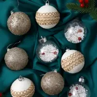 Набор шаров пластик d-8 см, 9 шт "Орсон" люкс