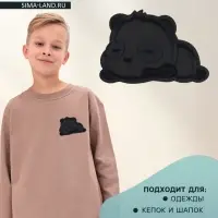 Термоаппликация &laquo;Панда&raquo;, 8&times;6 см, чёрная