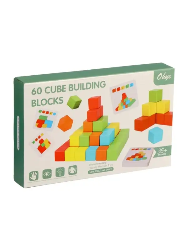 Кубики деревянные 60 штук