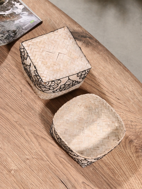 Корзинка плетеная "Бонтанг" бамбук 12х12х10 см, светлая