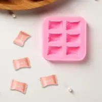 Молд Sweet, силикон, 6&times;6&times;1 см, цвет розовый