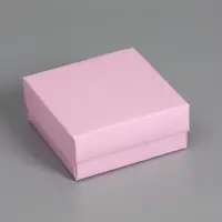Коробка складная, крышка-дно, розовая, 12 х 12 х 5 см