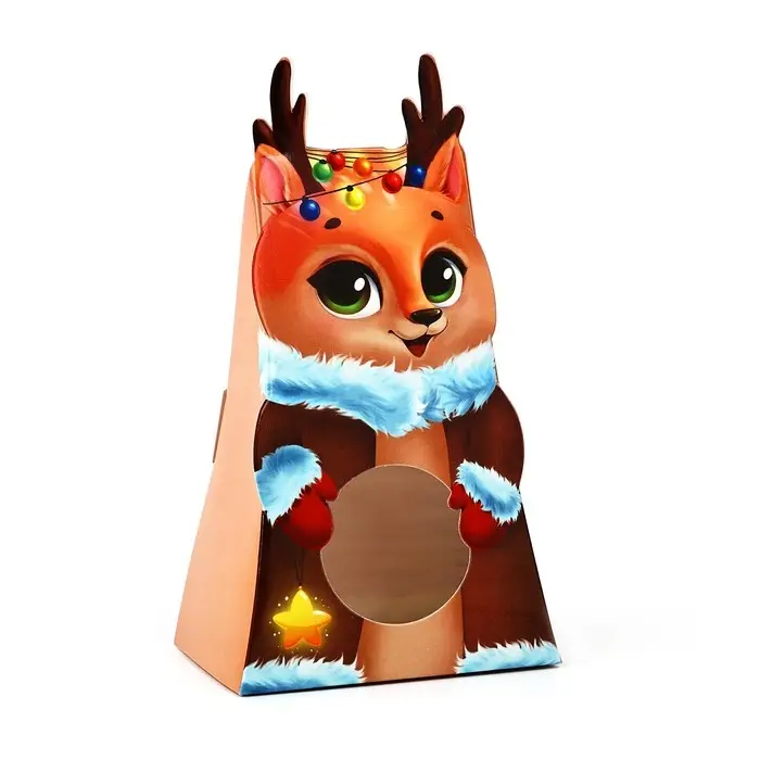 Коробка складная с окном &laquo;Оленёнок&raquo;, 9 х 16.6 х 6 см